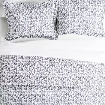 Набор пододеяльников с темно-синим узором Burst of Vines, ультрамягкое постельное белье из микрофибры ienjoy Home, цвет Navy