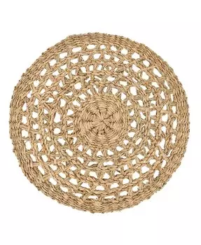 Набор подставок для столовых приборов из морских водорослей в деревенском стиле размером 4,15 x 15 дюймов Saro Lifestyle, бежевый