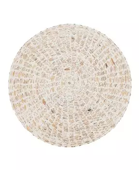 Набор подставок для столовых приборов из натурального волокна с принтом из фольги размером 4,15x15 дюймов Saro Lifestyle, серебро