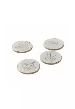 Набор подставок из 4 шт. Kimbar античный белый Loberon, antikwei