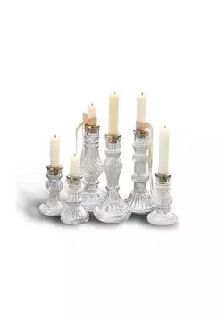 Набор подсвечников 6 Youna прозрачный/серебро Loberon, прозрачный/серебристый