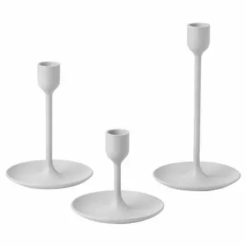 Набор подсвечников Ikea Fulltalig, 3 штуки, серый