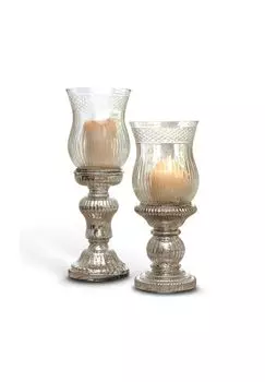 Набор подсвечников Luisant, 2 шт. серебро/прозрачный Loberon, серебро/прозрачный