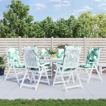 Набор подушек Ankonbej для высокой спинки из 6 оксфордской ткани с узором в виде листьев