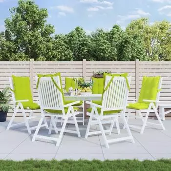 Набор подушек Ankonbej для высокой спинки из 6 неоново-зеленых оксфордских подушек