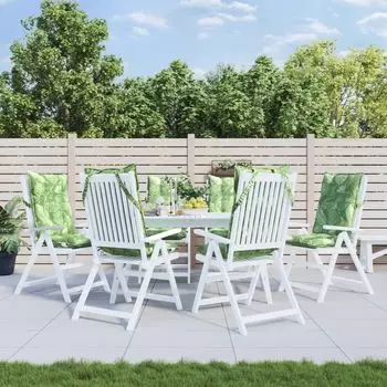 Набор подушек Ankonbej для высокой спинки из 6 оксфордской ткани с узором в виде листьев