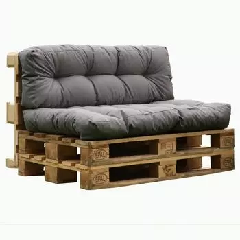 Набор подушек для поддонов, 2 шт. Подушка для поддона антрацитового цвета Подушка для сиденья Подушка для спины Подушка для поддона Haus und Deko, серый