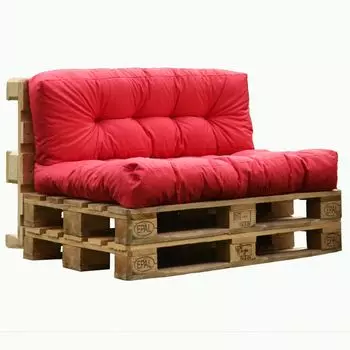 Набор подушек для поддонов из 2 серых подушек поддонов Подушка для сиденья Подушка для спины Подушка для поддонов Haus und Deko, красный