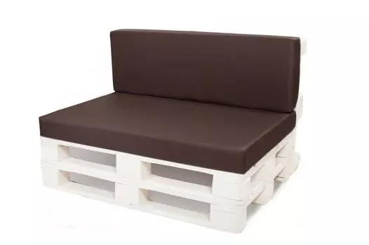 Набор подушек для поддонов | Подушка на сиденье 120х50 + подушка на спинку 120х50см красный | Подушка для поддонов на открытом воздухе | Подушка сиденья из поддона | Мебельная подушка из поддонов | Сетгарден Setgarden, коричневый