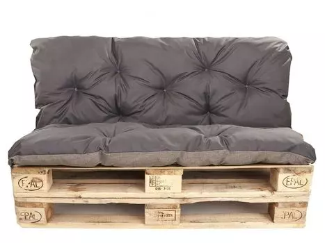 Набор подушек для поддонов | Подушка на сиденье 120x80 и подушка на спинку 120x40см антрацит | Подушка для поддонов на открытом воздухе | Диванная подушка, Setgarden, темно-серый