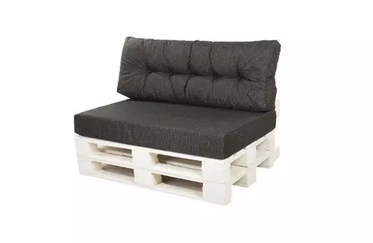 Набор подушек для садового стула с низкой спинкой The Living Store, 4 шт. из серой оксфордской ткани Setgarden, черный