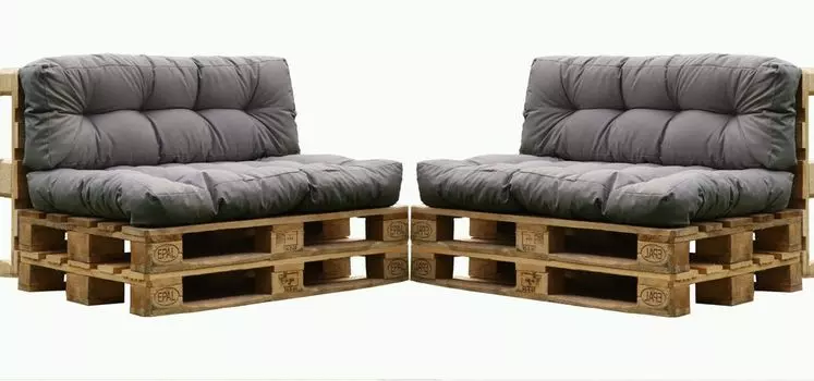 Набор подушек для сидений на поддоне, 6 шт. серого цвета 120x80 см и 120x40 см для улицы и помещения Haus und Deko, серый