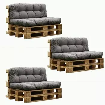 Набор подушек для сидений, подушки для сидений, мягкие подушечки для улицы/в помещении, для улицы/в помещении, для сада, для зимы, для отдыха, для лета, для лета, для отдыха, черный Haus und Deko, серый