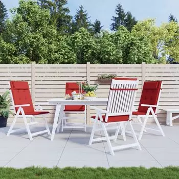 Набор подушек для высокой спинки The Living Store из 4 красных оксфордских подушек, красный