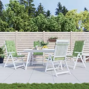 Набор подушек для высокой спинки The Living Store из ткани с 4 узорами в виде листьев, зеленый