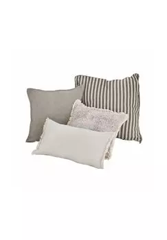 Набор подушек Валансьен, 4 шт. серый/белый Loberon, цвет Gesamt Breite Grau