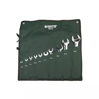 Набор полностью полированных двусторонних ключей Shida, 10 предметов 5,5X7-30X32 мм 08010 SATA