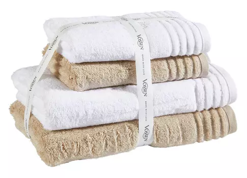 Набор полотенцев Vossen, коричневый/белый