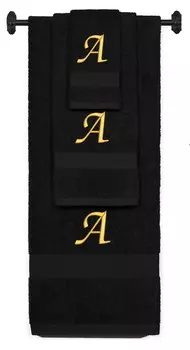 Набор полотенец A byLora, черный / золотой