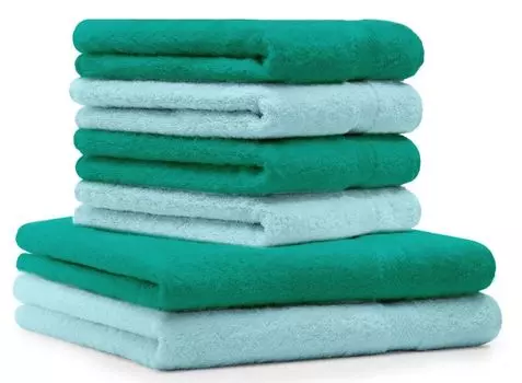 Набор полотенец Betz из 8 предметов DELUXE 100% хлопок 2 банных полотенца 2 полотенца для душа 2 полотенца для рук 2 мыльных полотенца цвет - бирюзовый Betzshop