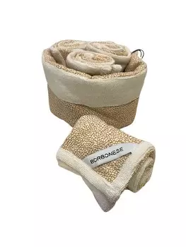 Набор полотенец Borbonese Smart Op Basket With Sponge In Camel, 3030 см, 4 шт