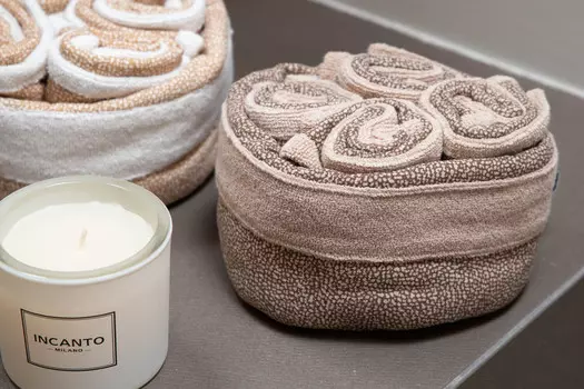 Набор полотенец Borbonese Smart Op Basket With Sponge In Turtledove, 3030 см, 4 шт