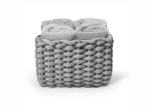 Набор полотенец c корзиной Daunex, 5 предметов, серый