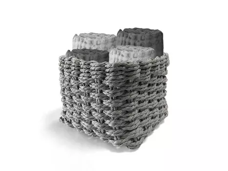 Набор полотенец c корзиной Daunex Waffle Cotton Honeycomb, 5 предметов, серый