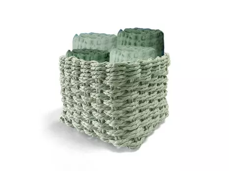 Набор полотенец c корзиной Daunex Waffle Cotton Honeycomb, 5 предметов, зеленый