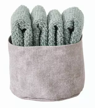 Набор полотенец c корзиной Maison Sucree Pepe, 5 предметов, серовато-зеленый