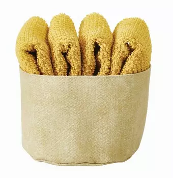 Набор полотенец c корзиной Maison Sucree Pepe, 5 предметов, горчичный