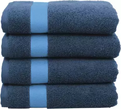 Набор полотенец для дома "Condes", (4 шт., 4 полотенца для рук (50х100 см), с бордюром, премиум 550 г/м, 4 полотенца для рук (50х100 см) Home affaire (4 шт.), темно-синий-голубой