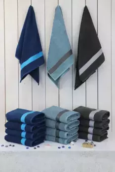 Набор полотенец для дома "Condes", (4 шт., 4 полотенца для рук (50х100 см), с бордюром, премиум 550 г/м, 4 полотенца для рук (50х100 см) Home affaire (4 шт.), цвет anthrazit-grau