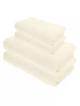 Набор полотенец для душа Julie Julsen ORGANIC, 4 шт.: 2 полотенца для душа и 2 полотенца для рук, белые., бежевый