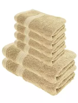 Набор полотенец для душа Julie Julsen ORGANIC, 6 штук: 2 полотенца для душа и 4 полотенца для рук, песочный., бежевый