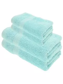 Набор полотенец для душа Julie Julsen ORGANIC, 4 шт.: 2 полотенца для душа и 2 полотенца для рук нежно-голубого цвета., синий