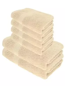 Набор полотенец для душа Julie Julsen ORGANIC, 6 штук: 2 полотенца для душа и 4 полотенца для рук пастельно-бежевого цвета., бежевый