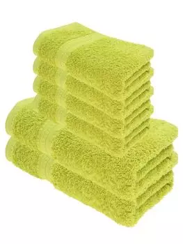 Набор полотенец для душа Julie Julsen ORGANIC, 6 штук: 2 полотенца для душа и 4 полотенца для рук лайм., зеленый