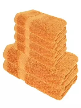 Набор полотенец для душа Julie Julsen ORGANIC, 6 штук: 2 полотенца для душа и 4 полотенца для рук-морковь., коричневый