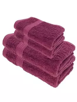 Набор полотенец для душа Julie Julsen ORGANIC, 4 шт.: 2 полотенца для душа и 2 полотенца для рук фиолетового цвета., розовый