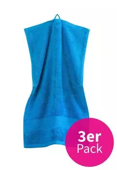 Набор полотенец для гостей Grace Grand Spa, 3 шт. авангардного цвета с широкой тканой каймой сапфирового цвета, один размер, синий