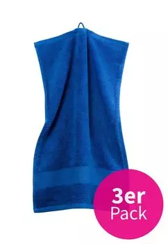 Набор полотенец для гостей Grace Grand Spa, 3 шт., авангардный, с широкой тканой каймой, королевский синий, один размер