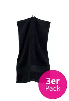 Набор полотенец для гостей Grace Grand Spa, 3 шт., авангардный, с широкой тканой каймой, черный, один размер