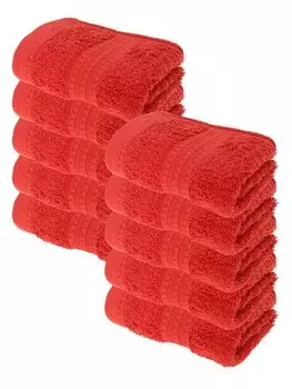 Набор полотенец для гостей Julie Julsen ORGANIC, 10 шт., 30х50, Бордо, красный