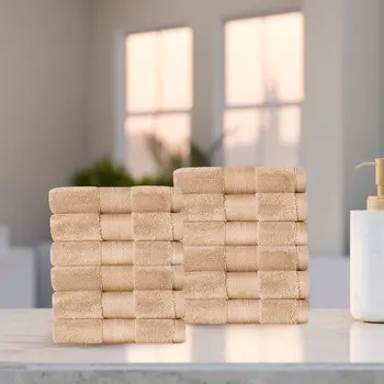 Набор полотенец для лица BNM из турецкого хлопка, ореховый Blue Nile Mills, цвет Hazelnut