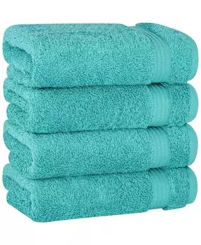 Набор полотенец для рук Bekos Premium из 100% турецкого хлопка, 4 предмета American Soft Linen, синий