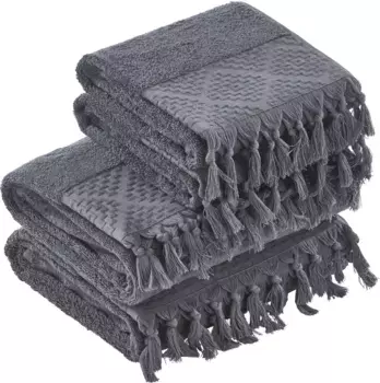 Набор полотенец Done "Прованс Богема" 2 гостевых полотенца (30х50 см) - 2 полотенца для рук (50х100 см) (4 шт.), цвет anthrazit