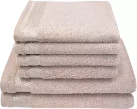 Набор полотенец Dyckhoff "Блеск", (комплект, 6 шт., 2 банных полотенца (70х140 см) - 4 полотенца для рук (50х100 см), 4 полотенца для рук (50х100 см), 2 полотенца для душа (70х140 см) (6 шт.), цвет rose