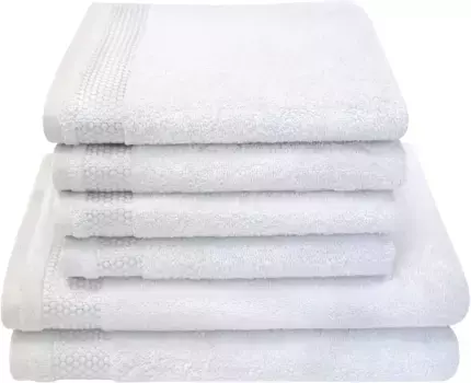 Набор полотенец Dyckhoff "Блеск", (комплект, 6 шт., 2 банных полотенца (70х140 см) - 4 полотенца для рук (50х100 см), 4 полотенца для рук (50х100 см), 2 полотенца для душа (70х140 см) (6 шт.), белый