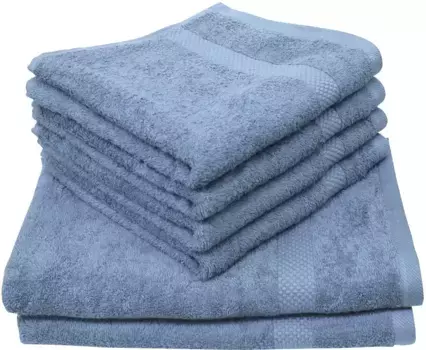 Набор полотенец Dyckhoff "Планета" (комплект, 6 шт., 4 полотенца для рук (50х100 см) - 2 банных полотенца (70х140 см), 4 полотенца для рук (50х100 см), 2 полотенца для душа (70х140 см) (6 шт.), цвет rauchblau